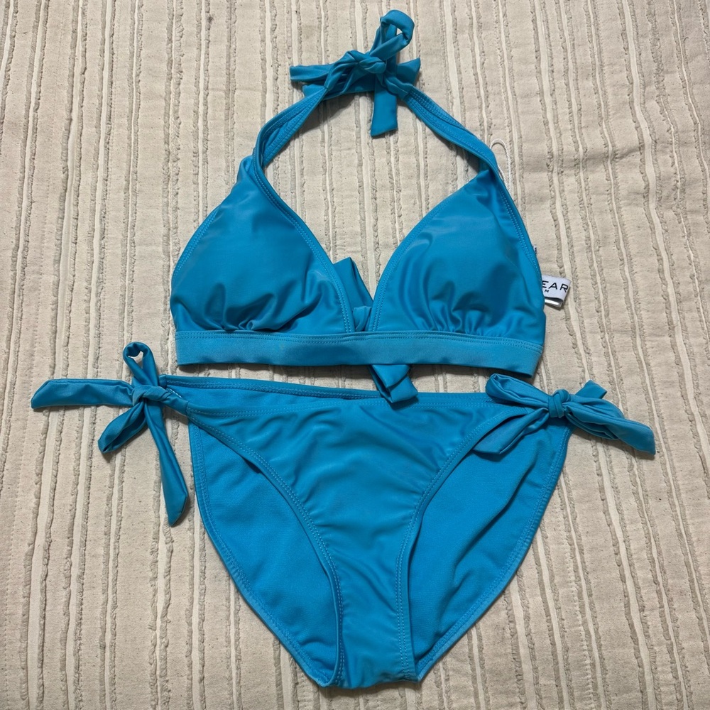 Ingear Swim Blue Tie Side Halter Bikini Set